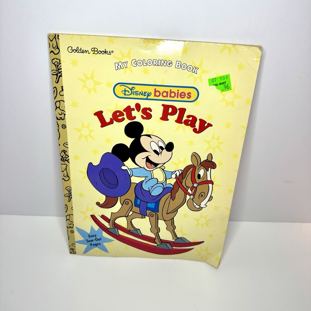 Vintage 1997 Golden Books Disney Babies Baby Mickey "My Coloring Book" UNUSED